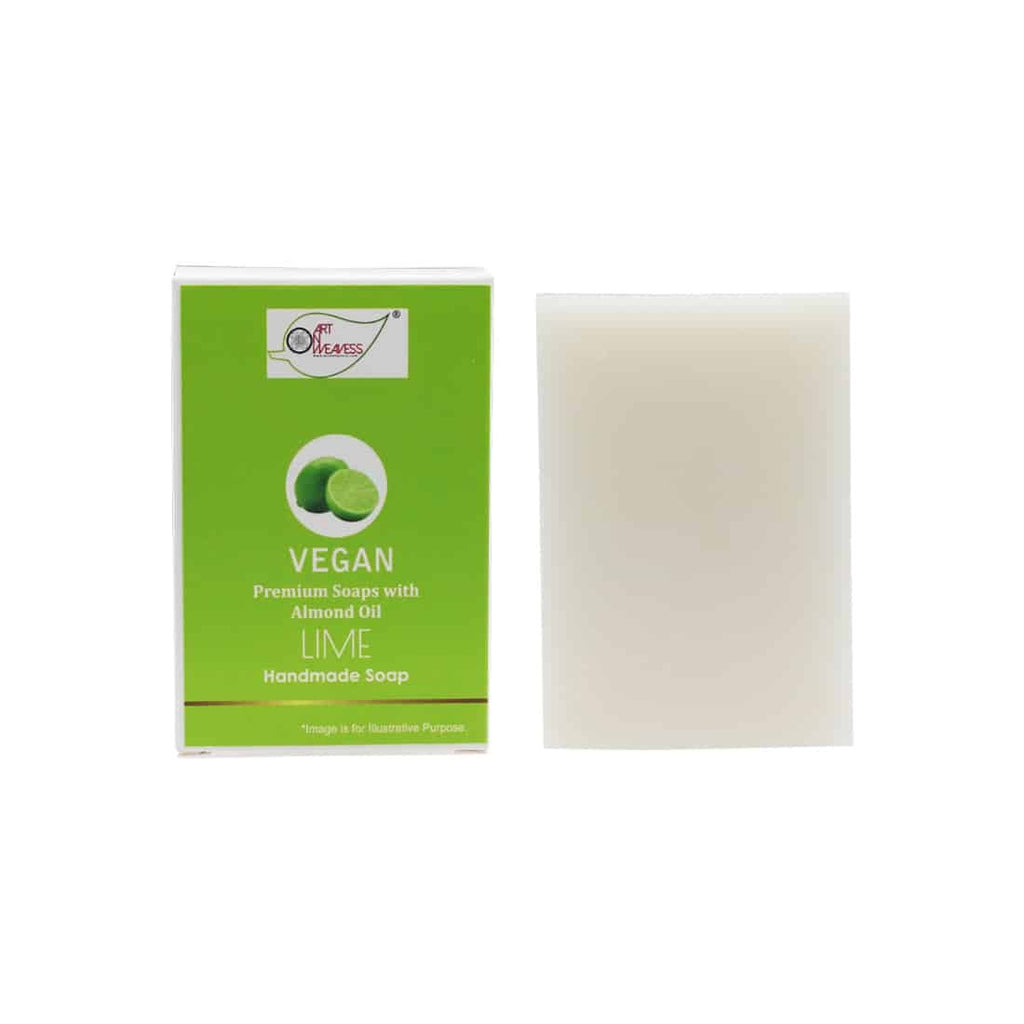 LIME Handmade VEGAN Almond Oil Soap NT Pack 100 gms unit - Pack of 2