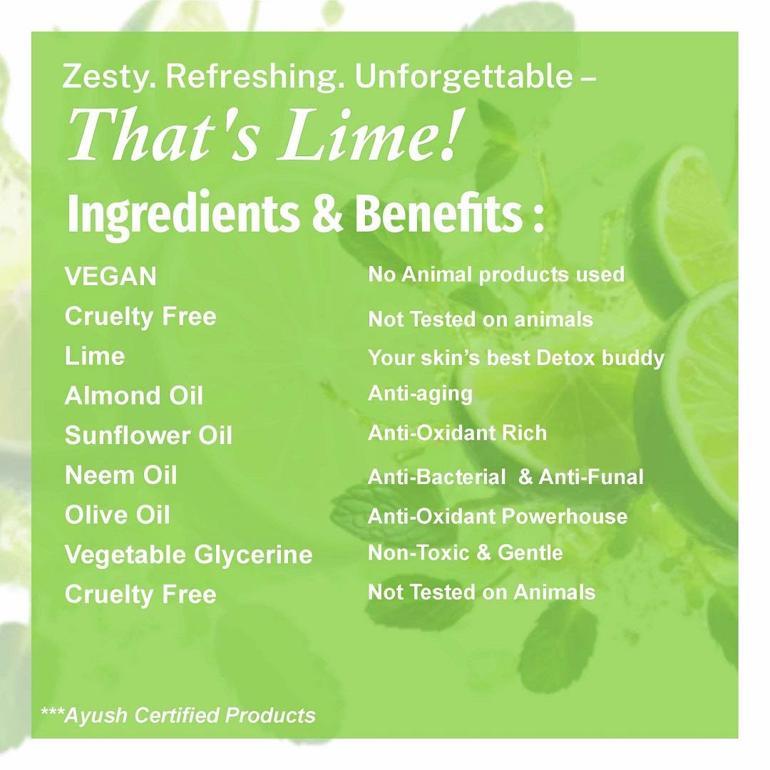 LIME Handmade VEGAN Almond Oil Soap NT Pack 100 gms unit - Pack of 2