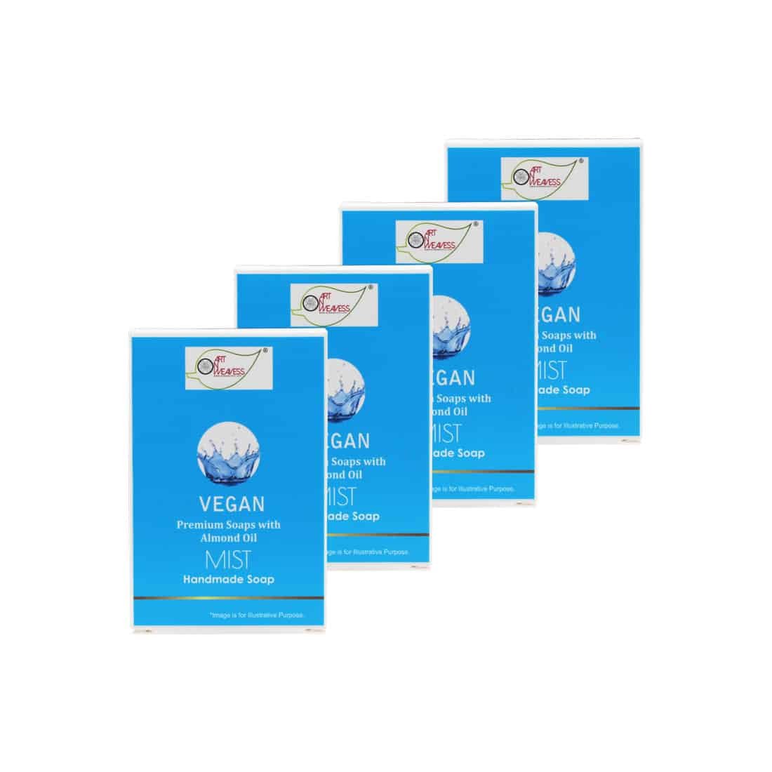 MIST Handmade VEGAN Almond Oil Soap NT Pack of 4