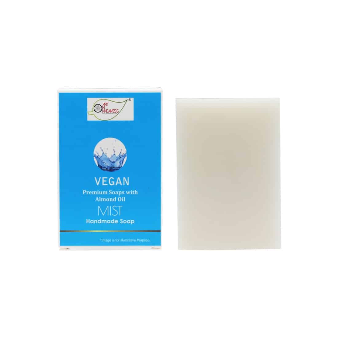 MIST Handmade VEGAN Almond Oil Soap 100 gms unit - Pack of 2