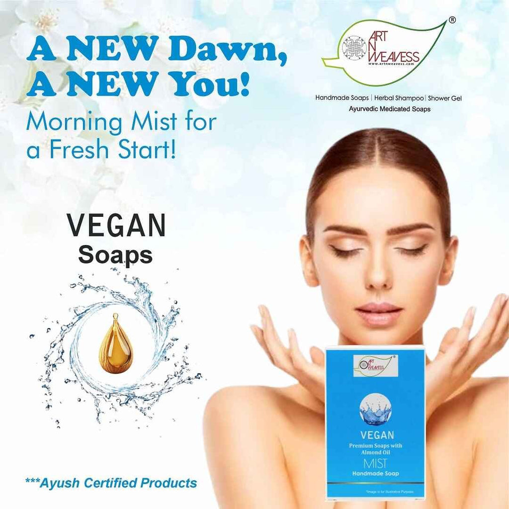 MIST Handmade VEGAN Almond Oil Soap 100 gms unit - Pack of 2