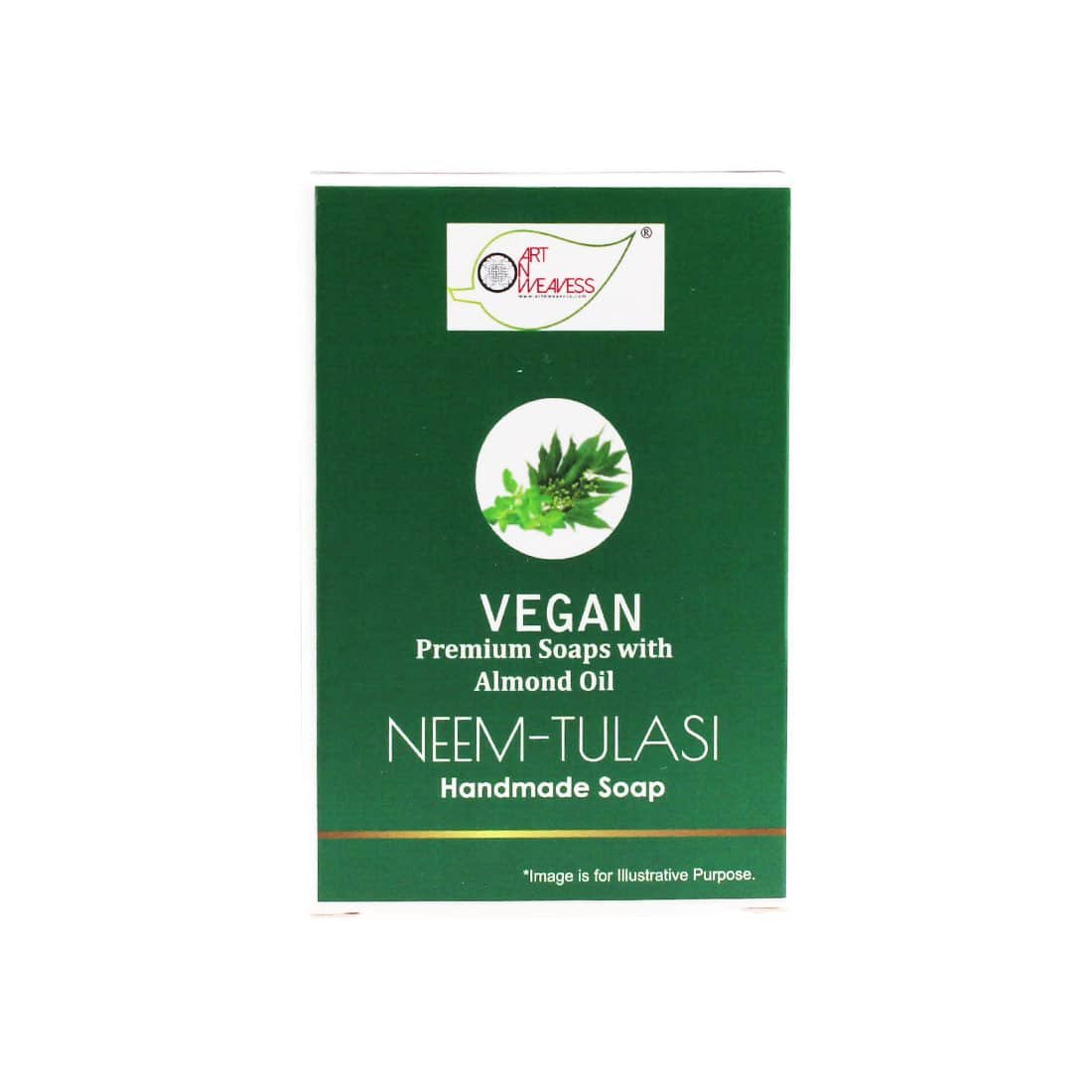 NEEM TULASI Handmade VEGAN Almond Oil Soap NT 100 gms unit - Pack of 2