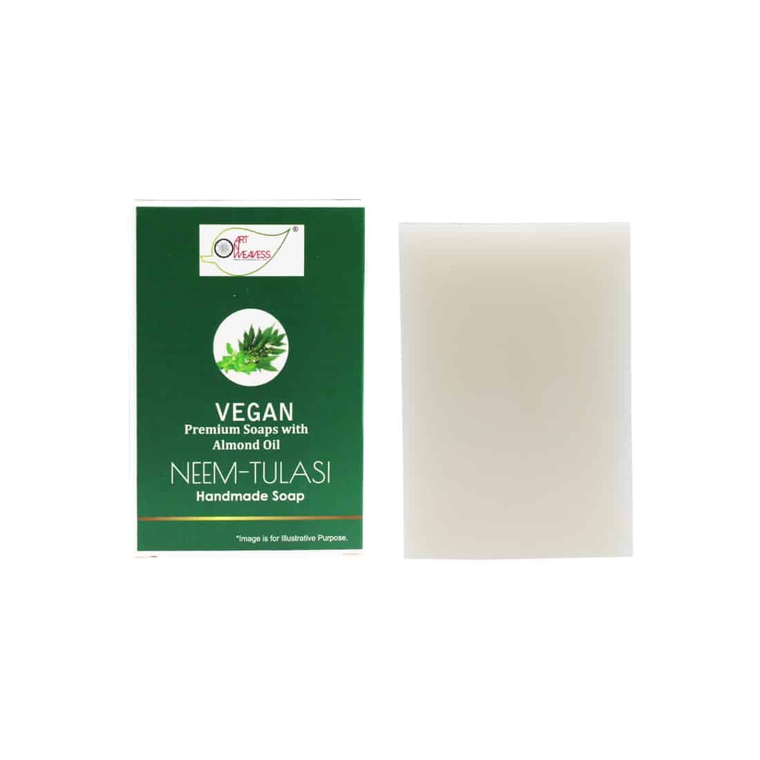 NEEM TULASI Handmade VEGAN Almond Oil Soap NT Pack of 4