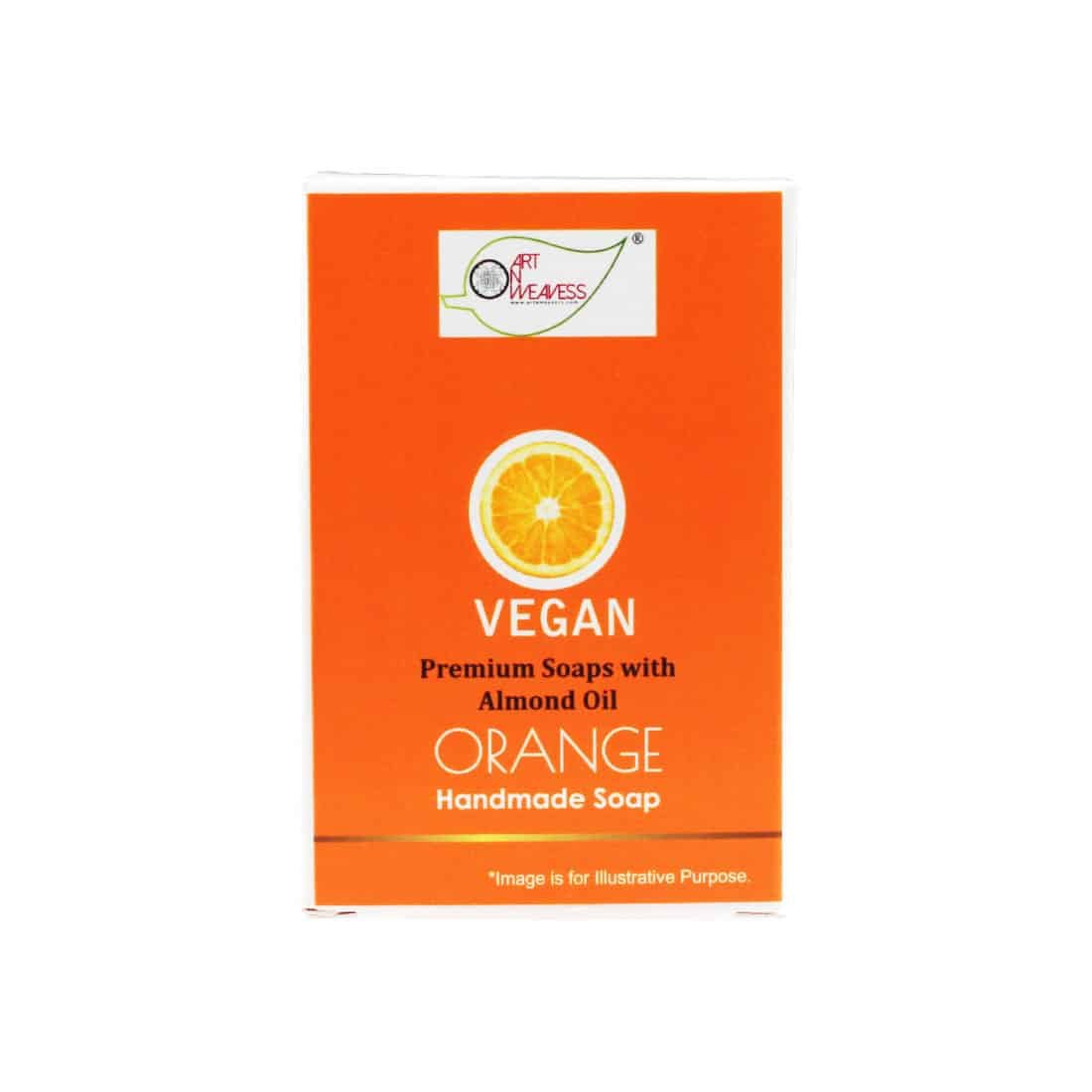 ORANGE Handmade VEGAN Almond Oil Soap NT Pack of 4