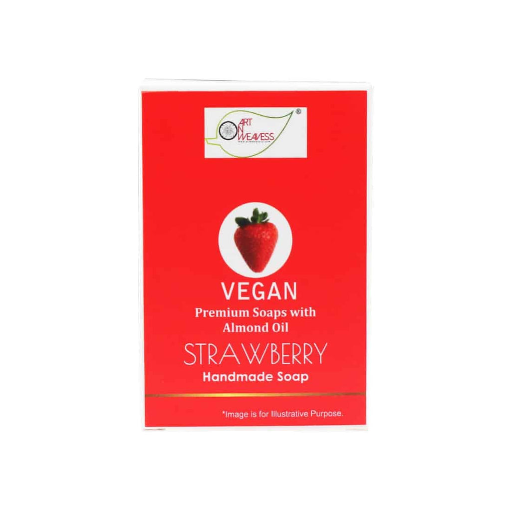 STRAWBERRY Handmade VEGAN Almond Oil Soap NT Pack of 4