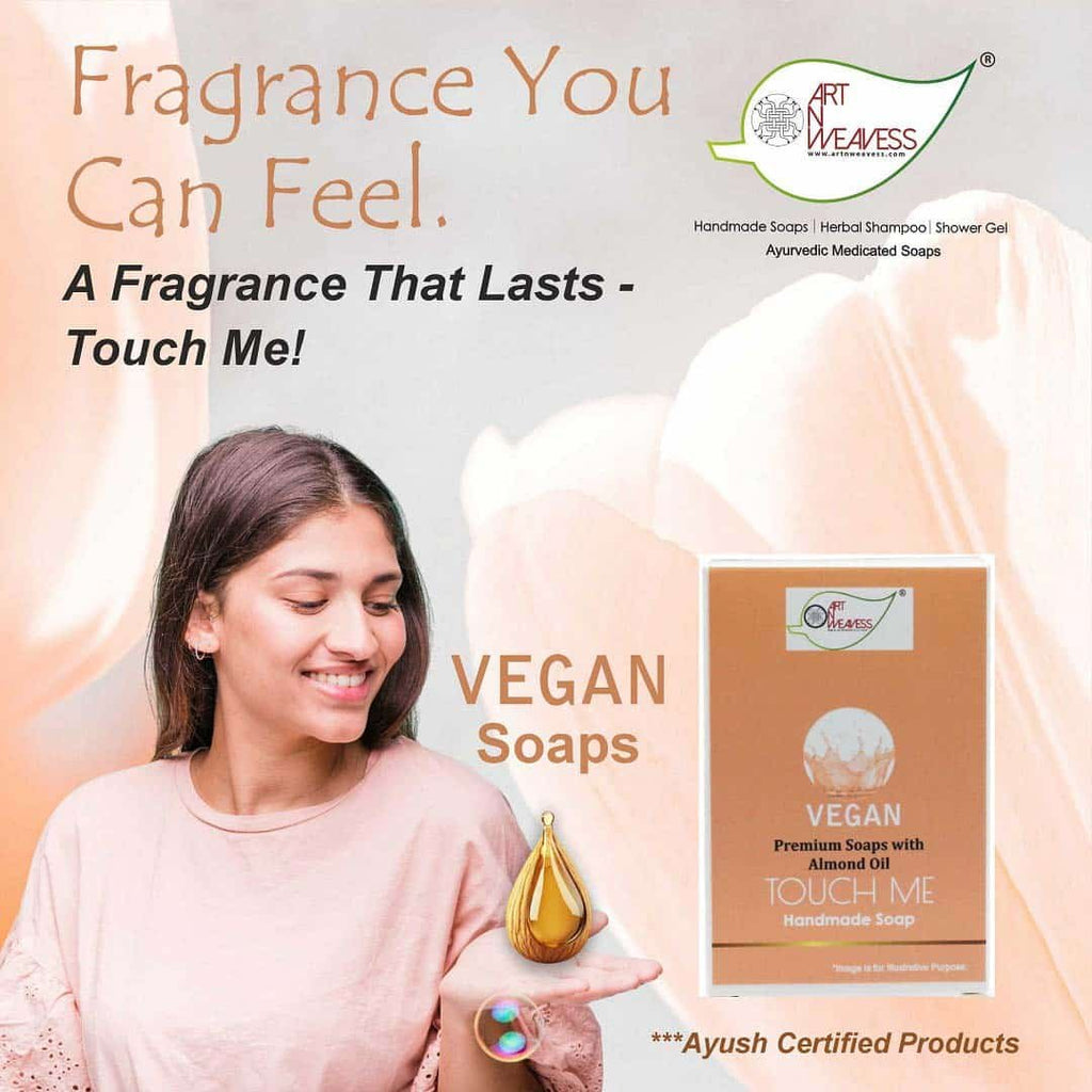 TOUCHME Handmade VEGAN Almond Oil Soap NT Pack of 4