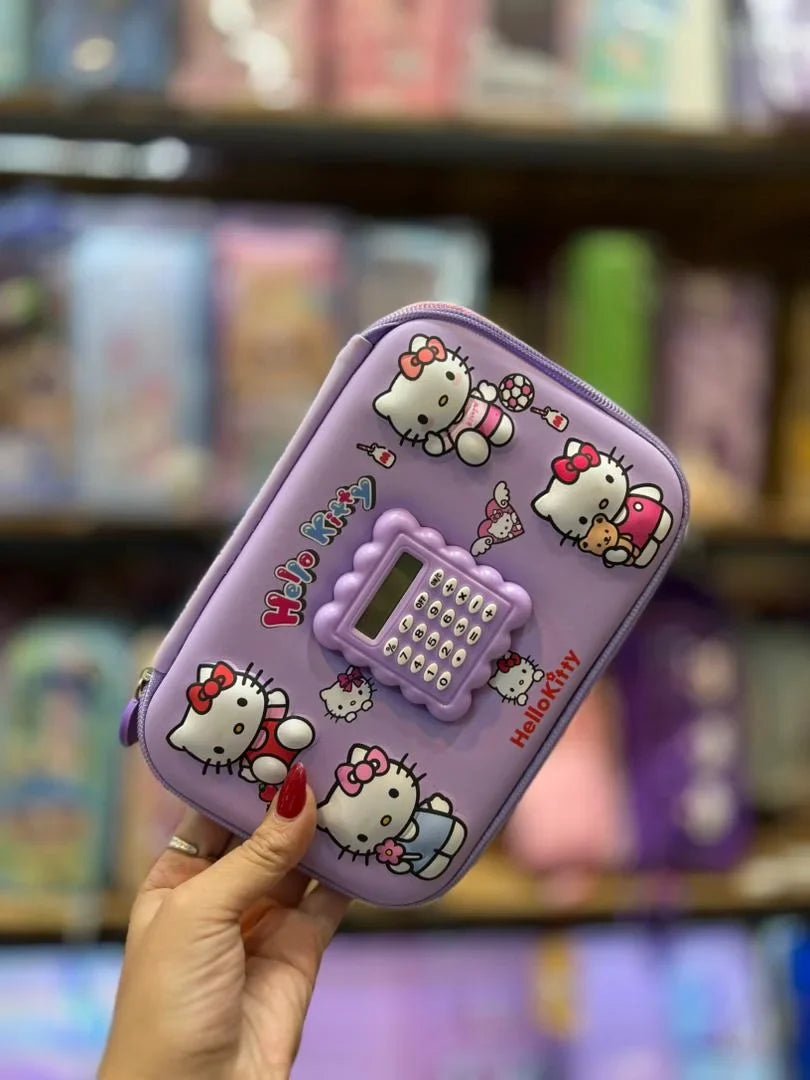 Big Size Cartoon 3D Cover Pencil Case, Large Capacity Calculator Pencil Case with Compartments Pouch - 10744