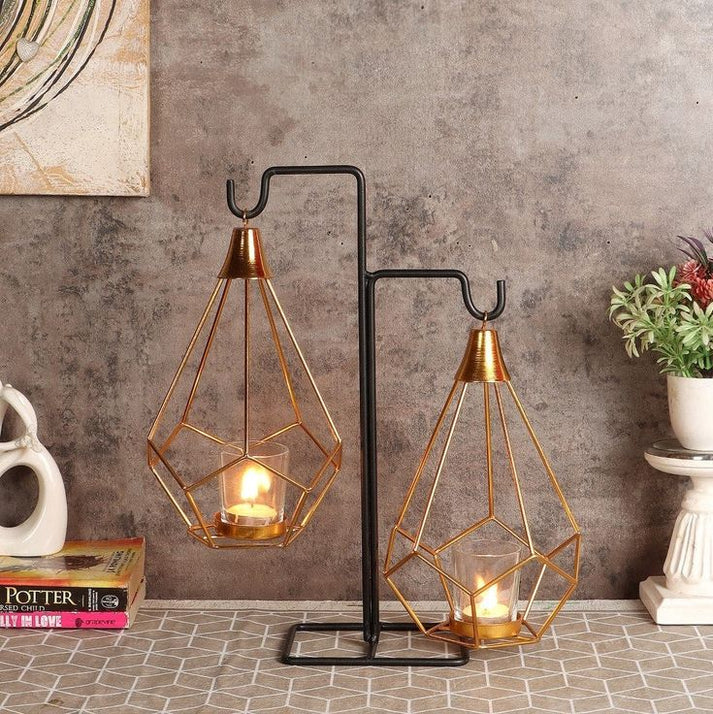 Modern Geometric Hanging Candle & Tealight Holder - 20425