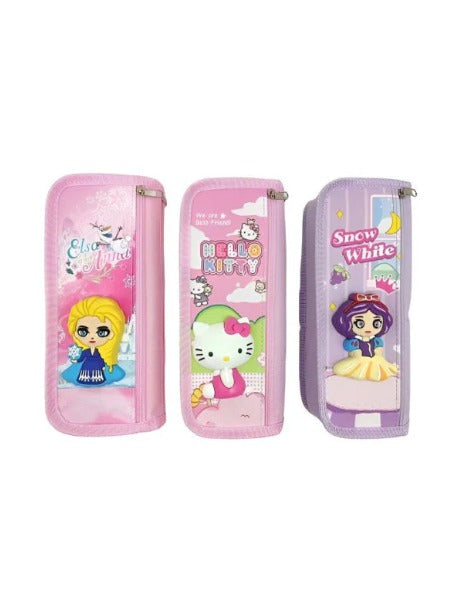 3D Elsa Pencil Pouch for Boys and Girls Pencil Case School Stationery 2 Zipper {Random Design} - 2087