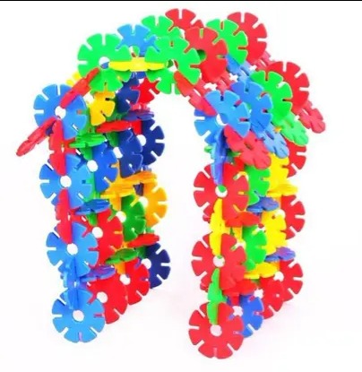 Crafts Snowflakes Blocks, Stem Blocks, Educational Construction Snowflakes Blocks for Kids Colorful Snowflakes Building Blocks Toys - 0502