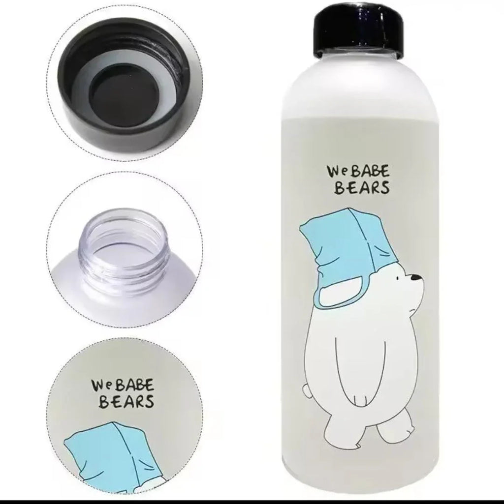 Cute Bear Straw Portable Sports Water Bottle Girls Gift Beverage Drinking Frosted 2 | Kitchen, Dining & Bar {Random Design} - 20578