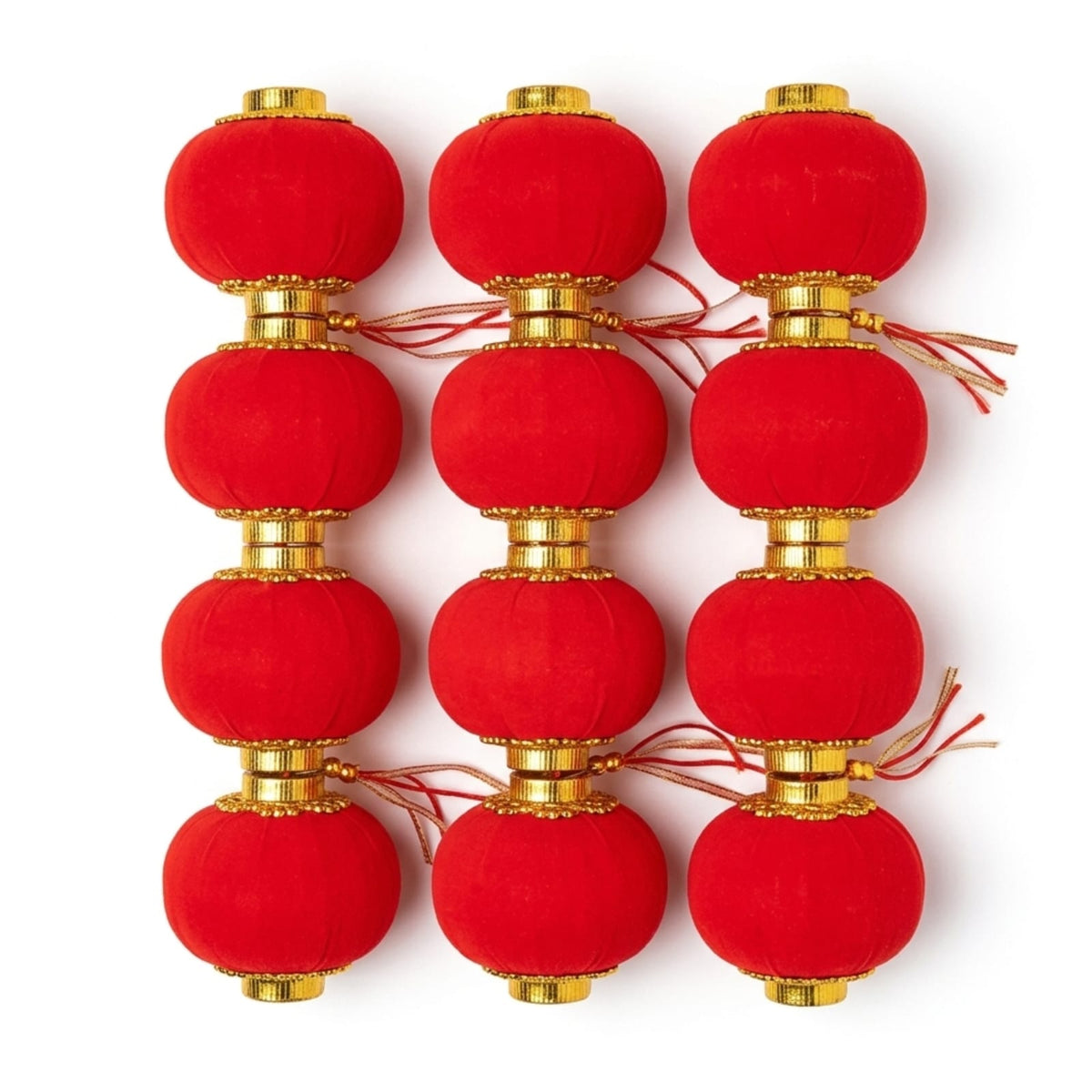 12 Pcs Mini Red Chinese Lanterns Small Hanging Lantern for Chinese New Year Wedding Spring Festival Potted Plants Decoration. - 21368