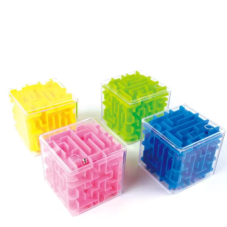 Mini Maze Cube Puzzle Keychain Toy Set – 20 Pieces Multicolor - 20777