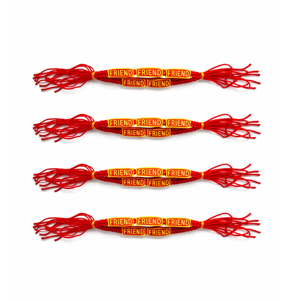 {Pack of 12} Handmade Adjustable FRIEND Friendship Bracelet | Unisex Wrist Band | Gift for Best Friend {Multicolor} - 20803