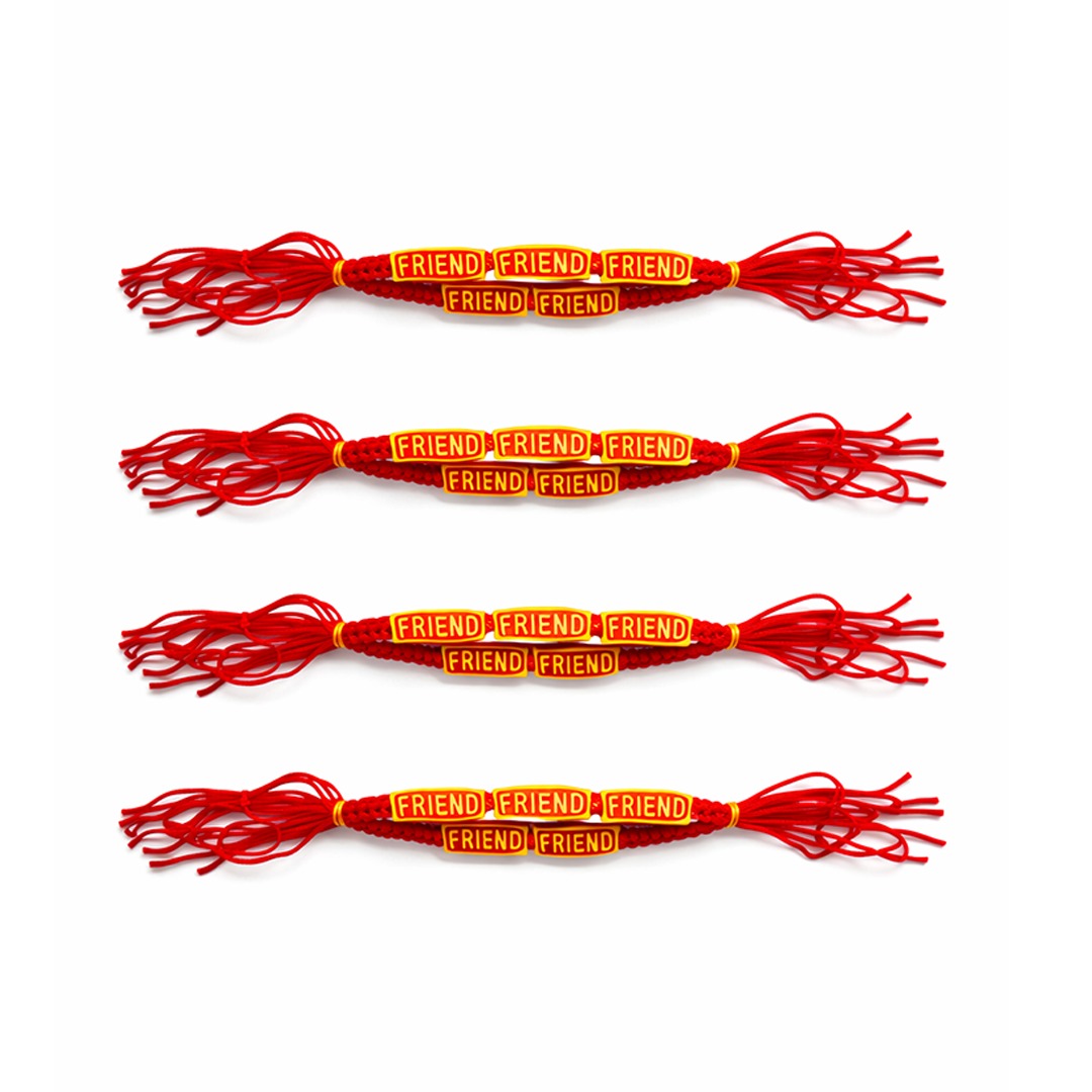 {Pack of 12} Handmade Adjustable FRIEND Friendship Bracelet | Unisex Wrist Band | Gift for Best Friend {Multicolor} - 20803