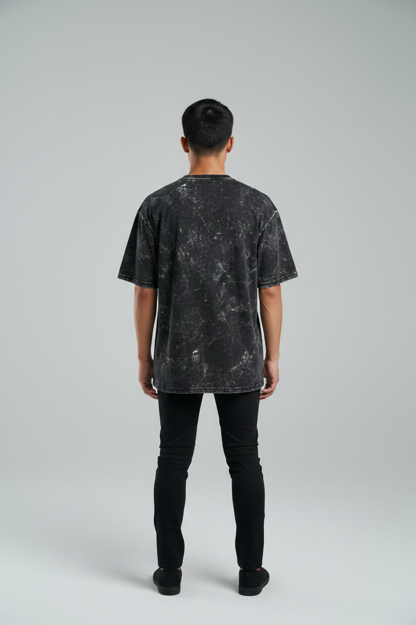 Acid Wash Slim Sleeves Back