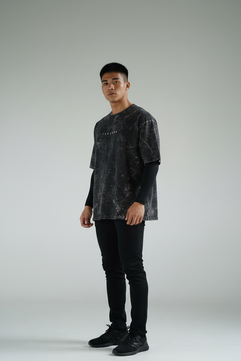 Acid Wash Slim Sleeves Side