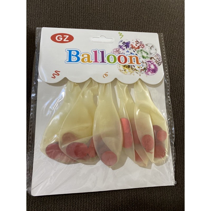{1Pack 5 Pcs} Transparent Balloons Bouquet Combo with Re Filled Rosegold Confetti & Ribbons for Anniversary, Birthday, Baby Shower, Valentine Day Party Decoration Balloon Bunch - 20759