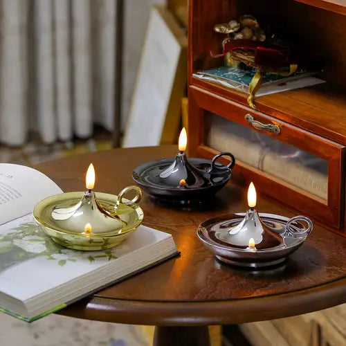 Flameless Candle with Handle Flickering Long-Lasting Safe Light for Home and Festival Decor - 20308