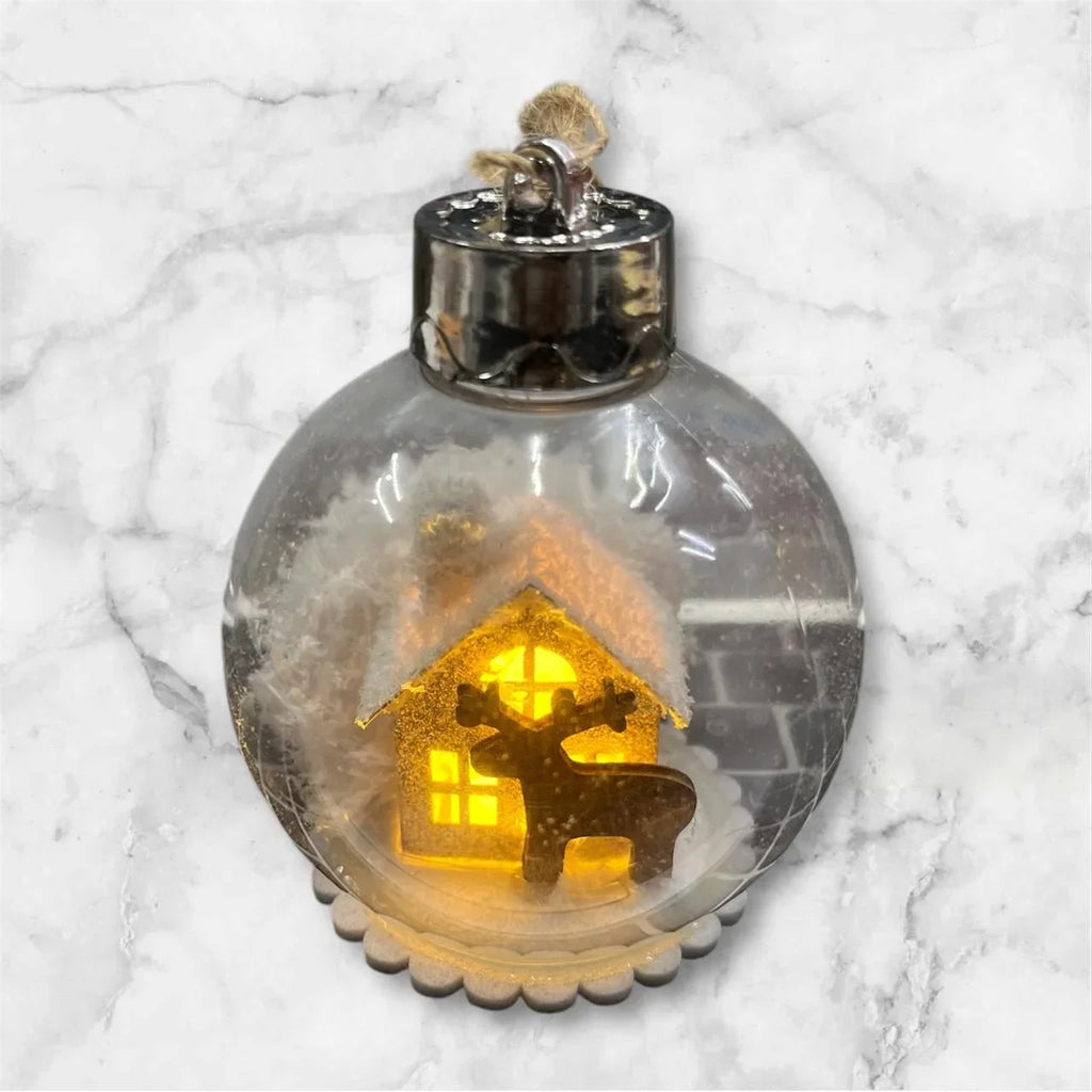 Transparent Christmas Ball, Miniature House Ornament - 10043