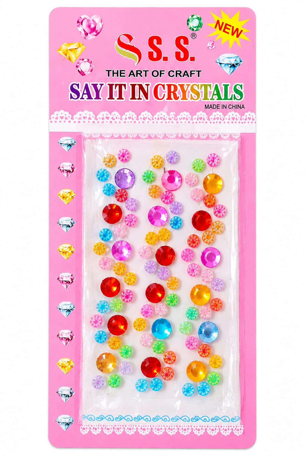 (pack of 12) Colorful Crystal Gems for DIY Crafts  Gifts for kids - 21059
