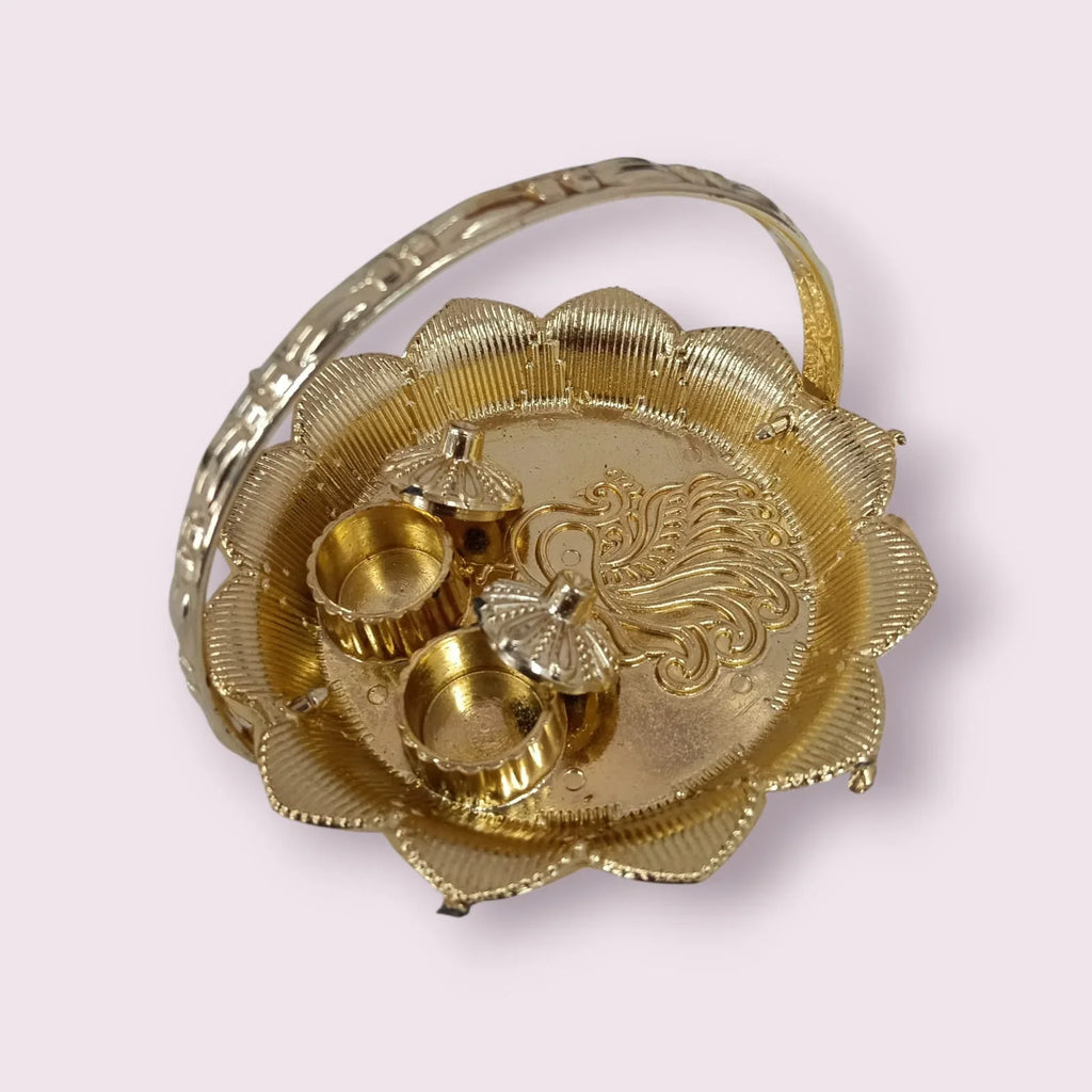 Haldi Kumkum Holder (Round Basket) Festival items - 11356