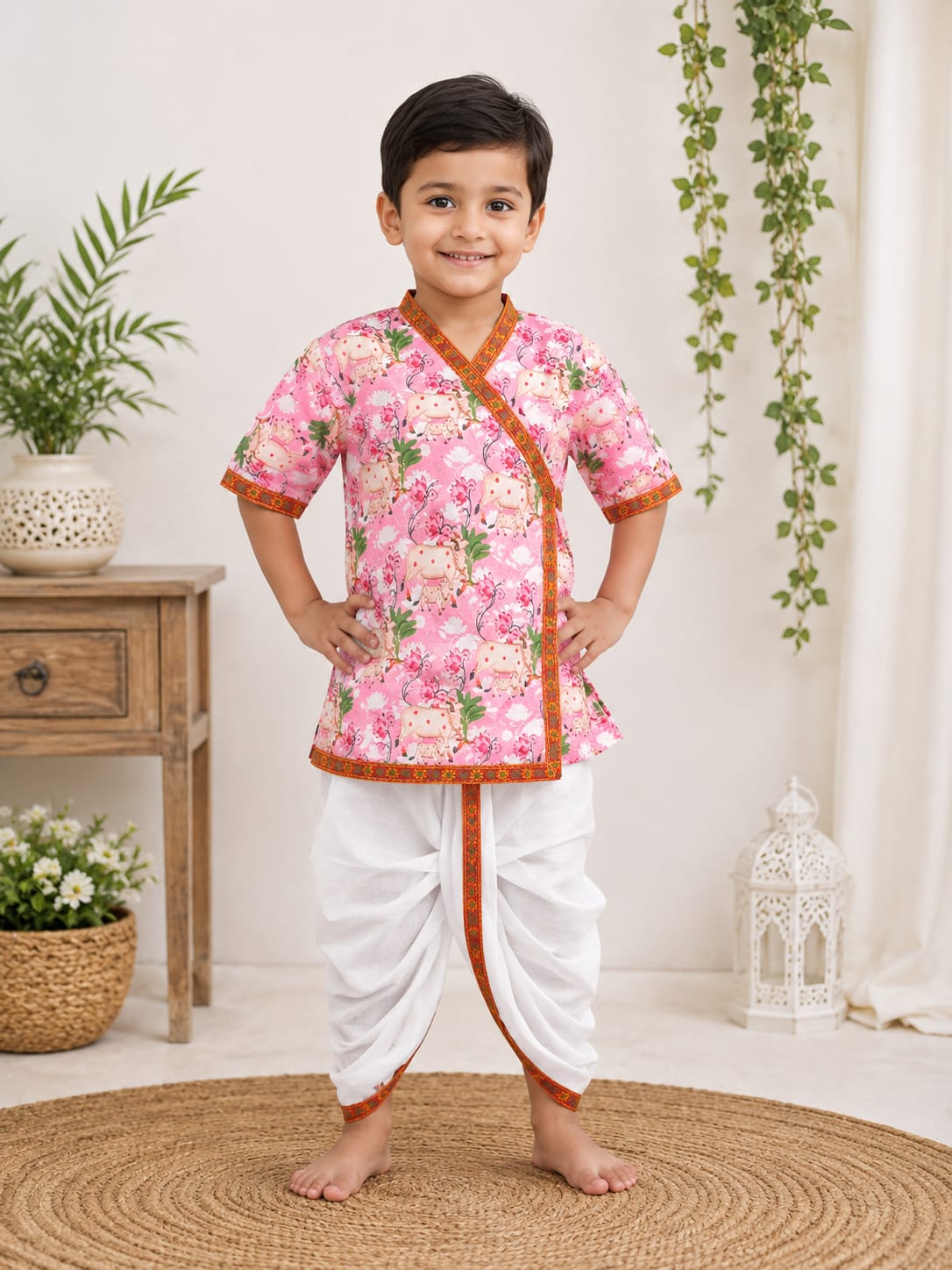 (0-3 Years) Kids Traditional Boys Ethnic Dress Set Multicolour - 21064