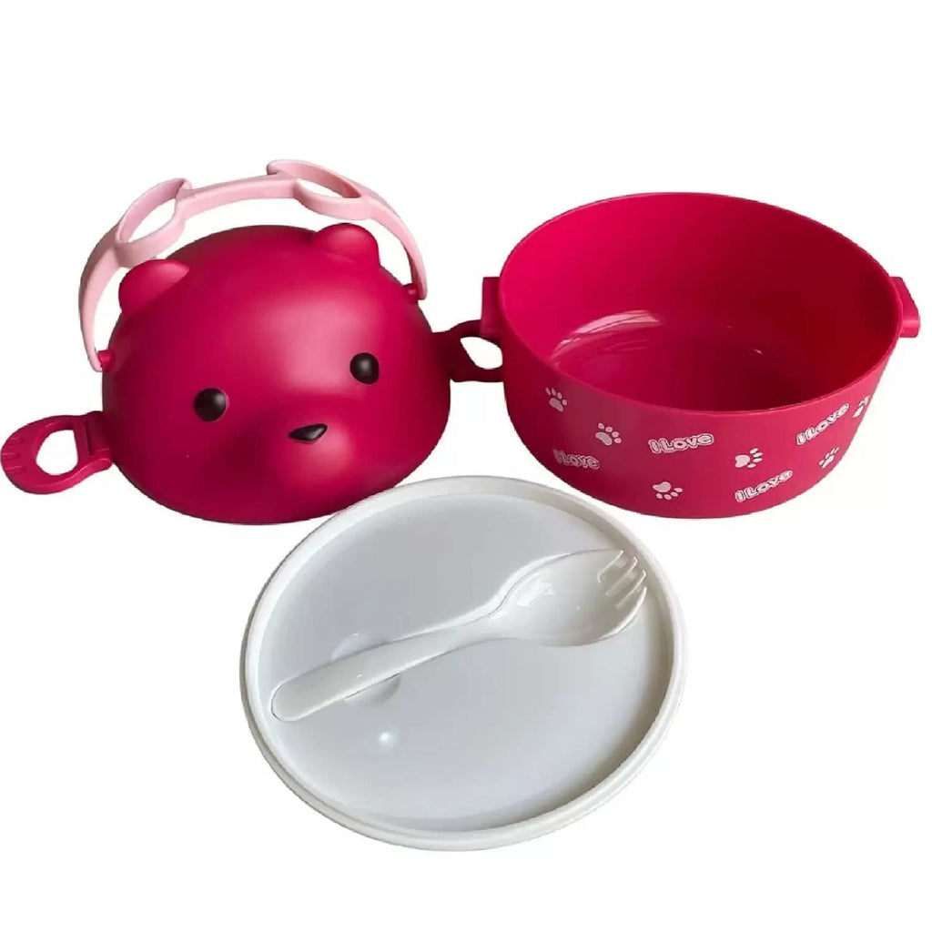 Cartoon Lunch Box with Handle for Kids, Leak Proof Microwave Safe Tiffin Box for Boys, Girls (Multi Color) - 20515