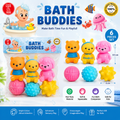 Baby Lovely ChuChu Toys Set – Soft Animal & Textured Balls Combo | Multicolor Bath Toy (Multicolor) - 20671