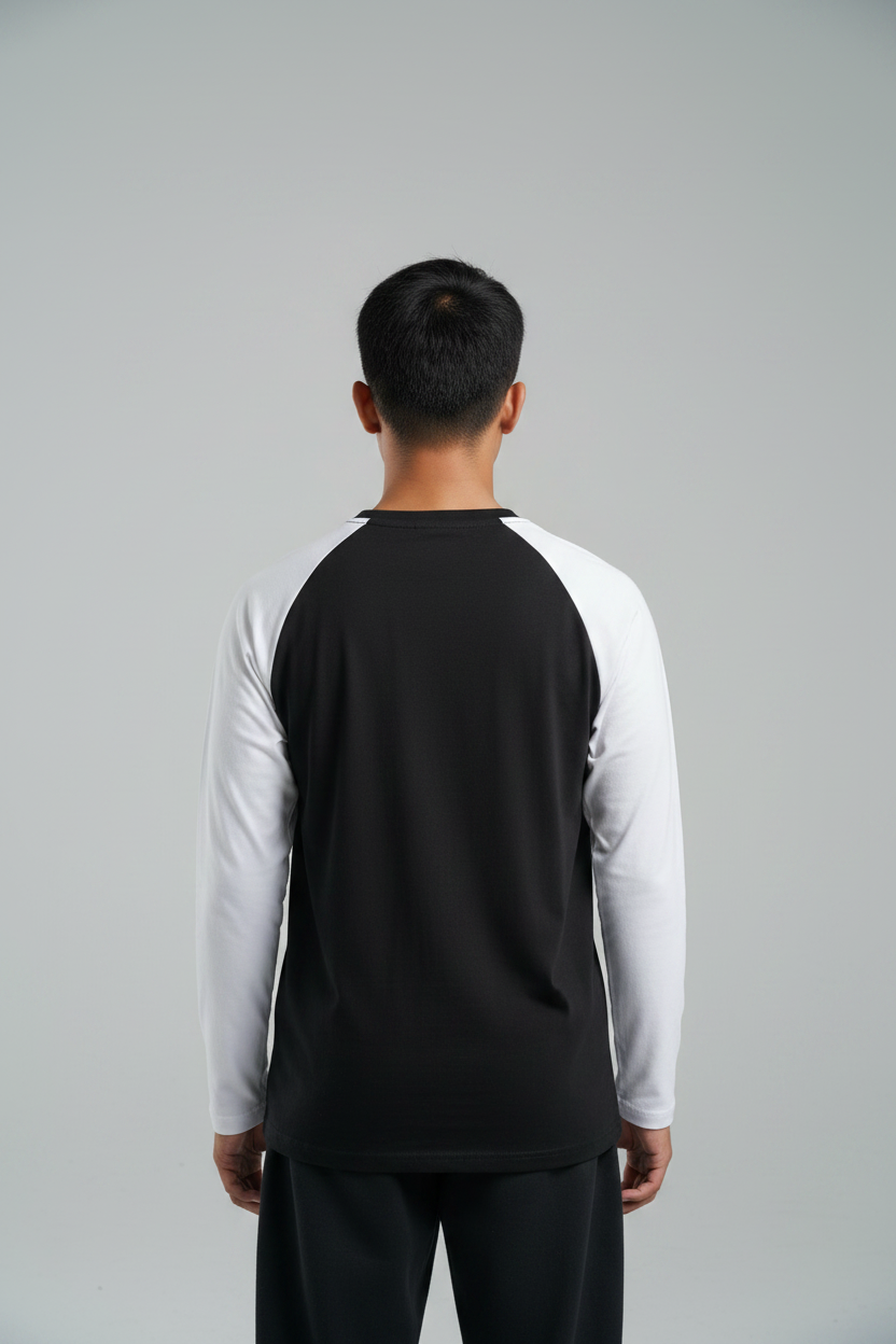 Black White Raglan Back