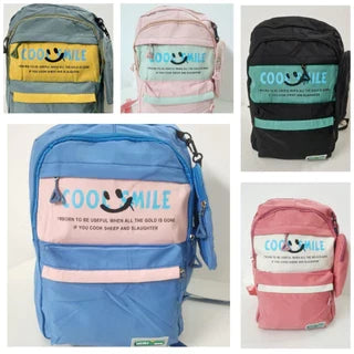College Bag for Girls & Women | Lightweight Resistant College School Bag | Travel Daypack with Front Pocket & Side Compartments {Random color} 43*27*15 Cm - 20458