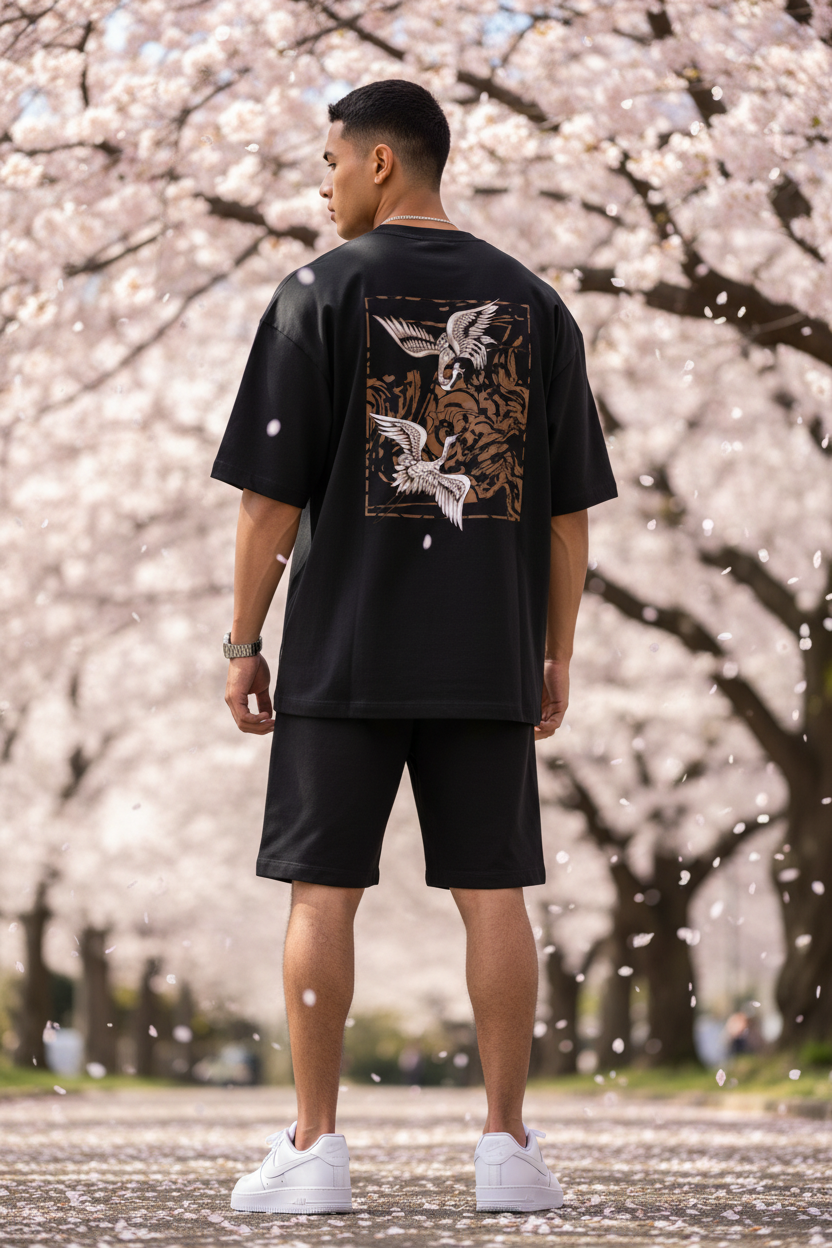 Crane Tee – Cherry Blossom