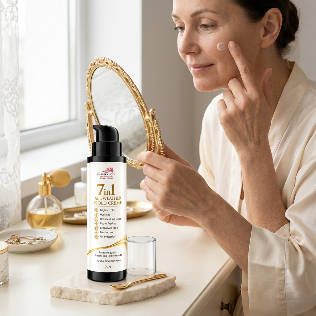 Cream application lifestyle shot