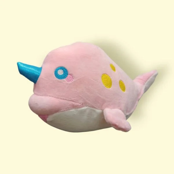 Dolphin with Unicorn Horn Soft Toy for Baby 25 Cm {Multicolor} - 20079