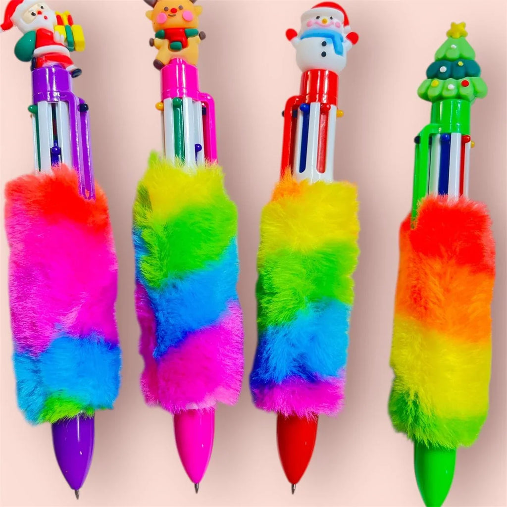 Santa 6-in-1 Fur pen for Girls/Return Gift for Kids/Birthday Return Gift - 3121