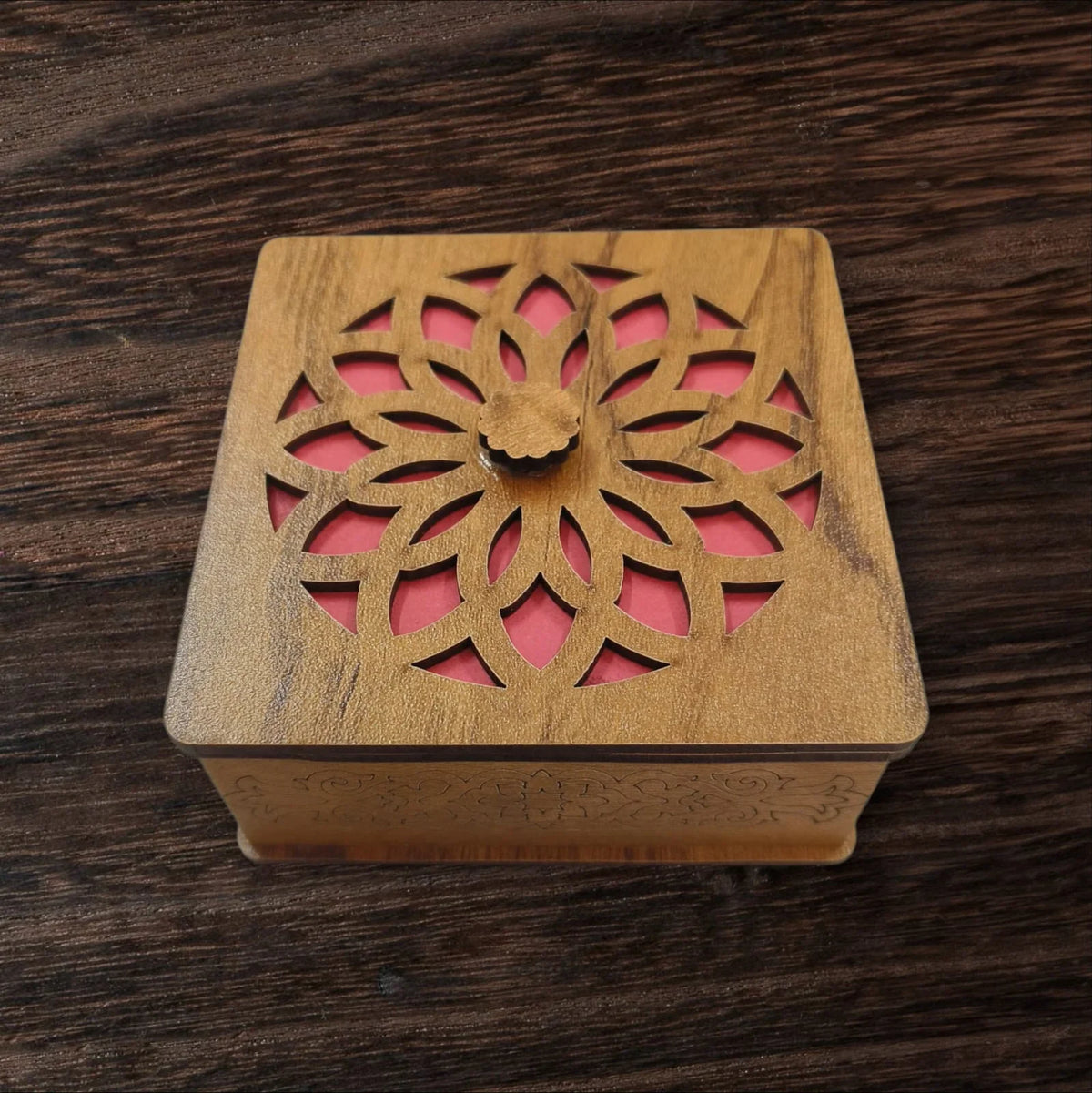 square box | DIY MDF decorative empty gift box | Gift box hamper for presents| L 4 x W 4 x H 2 inches | Thickness |Wooden unique box for diwali, birthday, corporate gifting - 20016