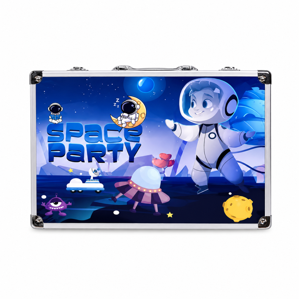 145-Piece Kids Art Set with Space Party Case, Complete Drawing and Painting Kit with Markers, Crayons, Watercolours, Art Supplies for Children - 188307