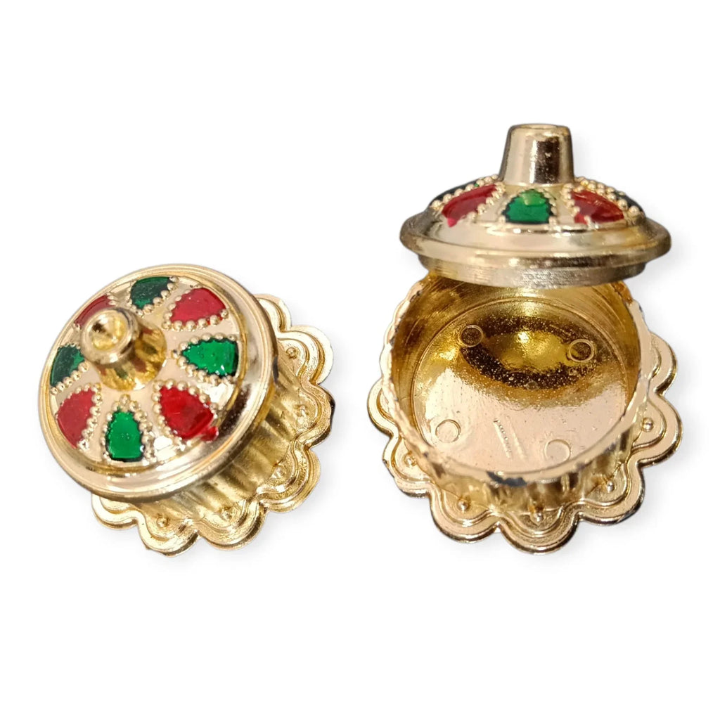 Kumkum Container Set of 12 | Haldi Kumkum Golden Box for Gift - 11341