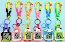 Cartoon Character Digital Temperature Keychain for kids random - 11254