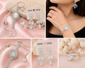 Watch, earrings, ring combo Analog Watch  - For Girls Golden/Silver/watch Earring/Set - 20825