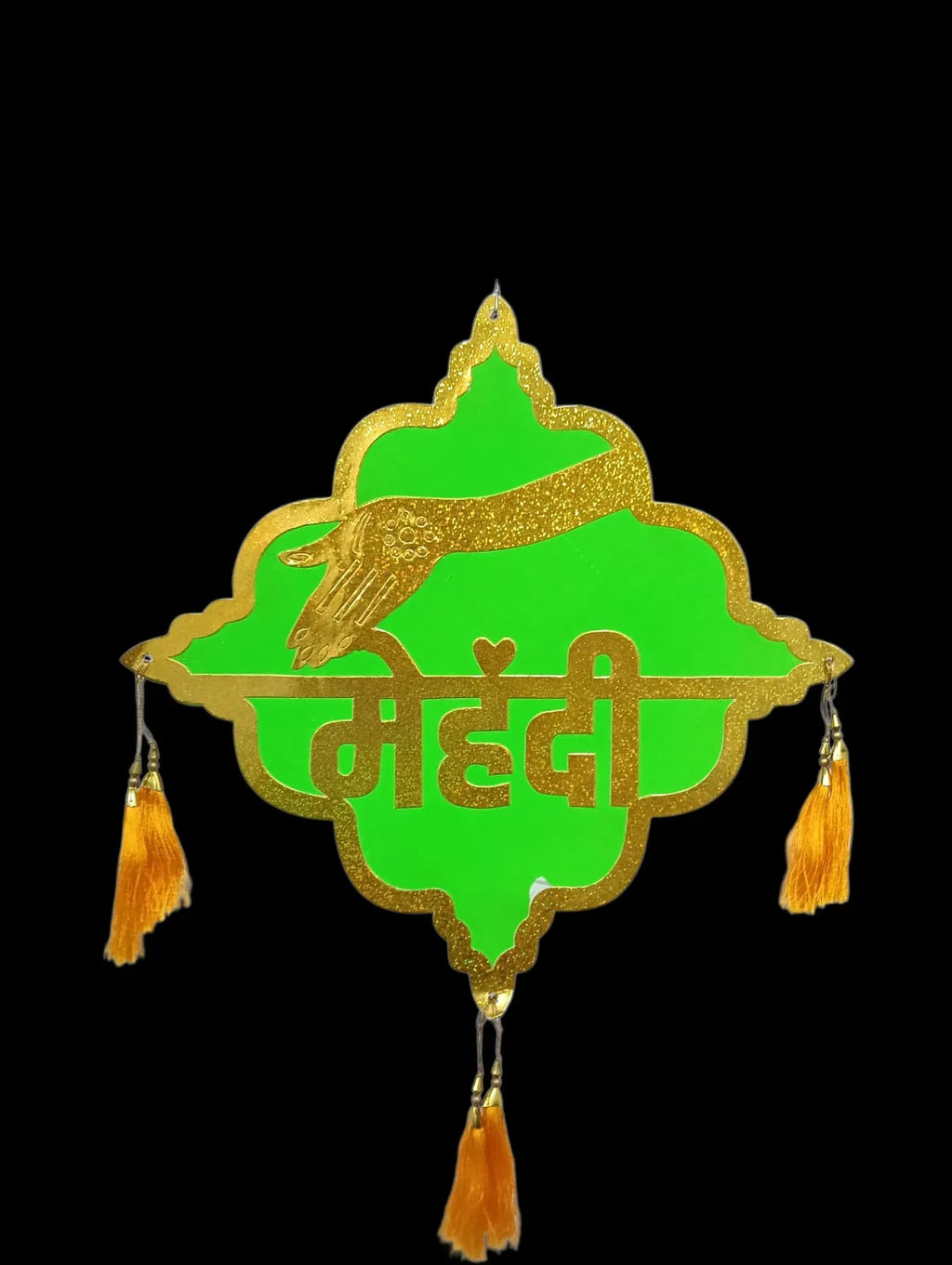 Mehndi Cardboard Decoration Items for Wedding/Marriage MDF Wooden Base - 11312