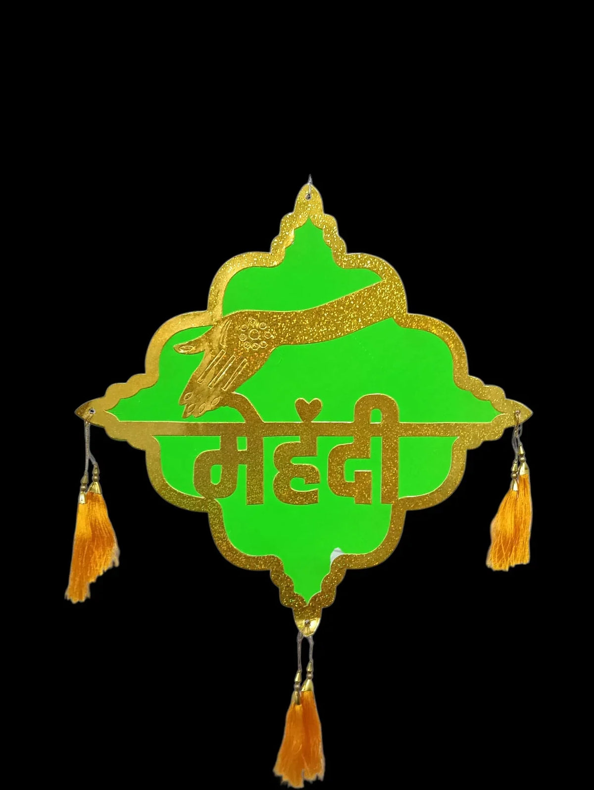 Mehndi Cardboard Decoration Items for Wedding/Marriage MDF Wooden Base - 11312