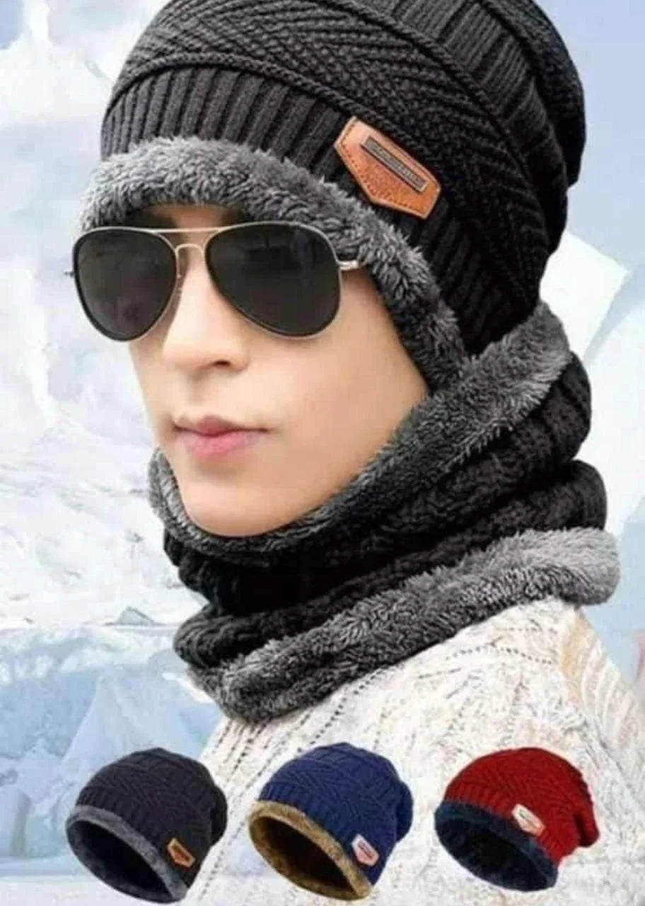 Cap with Neck Warmer Set Men & Women - 8029