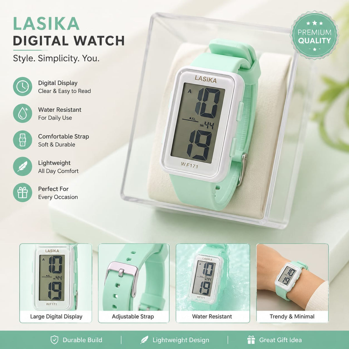 Unisex Digital Sports Watch for Boys, Girls & Adults ,Daily Use Wrist Watch | Soft Silicone Strap {Random Color} - 20827