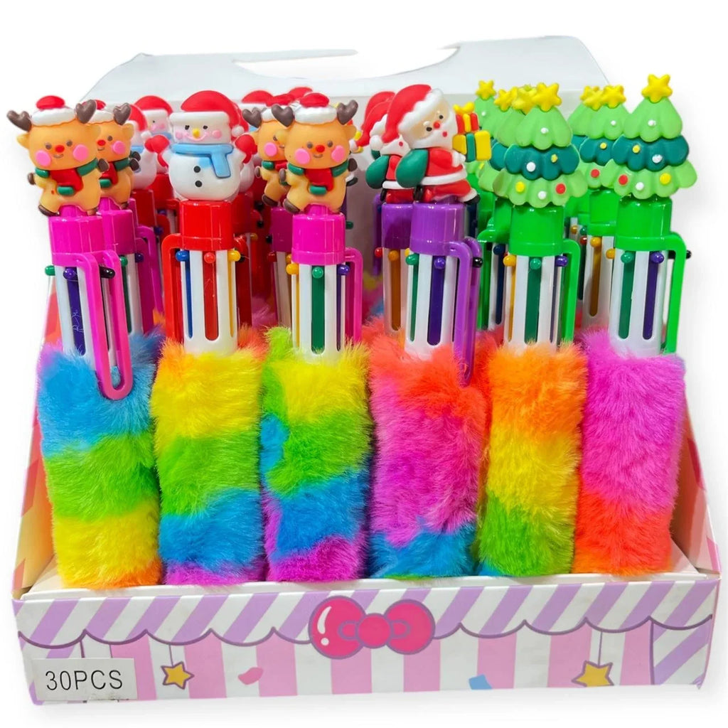 Santa 6-in-1 Fur pen for Girls/Return Gift for Kids/Birthday Return Gift - 3121