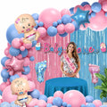 Baby Shower Decoration Combo Pack – 51 Pcs | Boy & Girl Theme Party Kit with Balloons, Foil Banners, Star Balloons, Sash, Curtains & Arch | Baby Shower Decoration Set - 20669