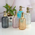 Clear Glass Soap Dispenser, Liquid Hand Soap Dispenser Bottle with Pump for Bathroom, Wash Basin, Handwash Liquid Bottle {Multicolour} - 11135