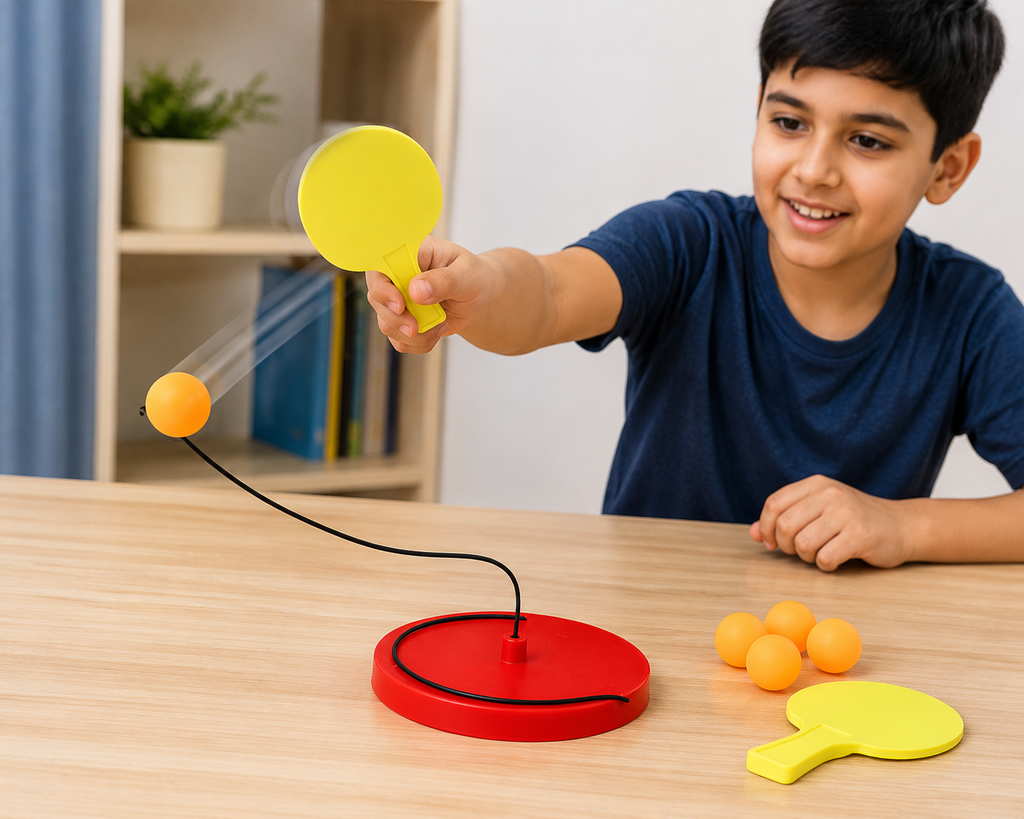 Table Tennis Trainer Single Play Ping Pong Robot Red Durable | Sporting Goods | Indoor Games - 20933