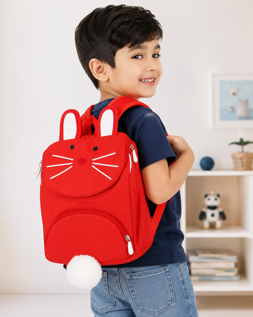 School Bag For Kids 2 Department Backpack Travel Backpacks For Boys Girls Size= 36*23*9 Cm - 5071