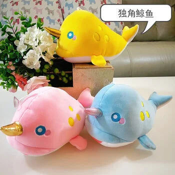 Dolphin with Unicorn Horn Soft Toy for Baby 25 Cm {Multicolor} - 20079